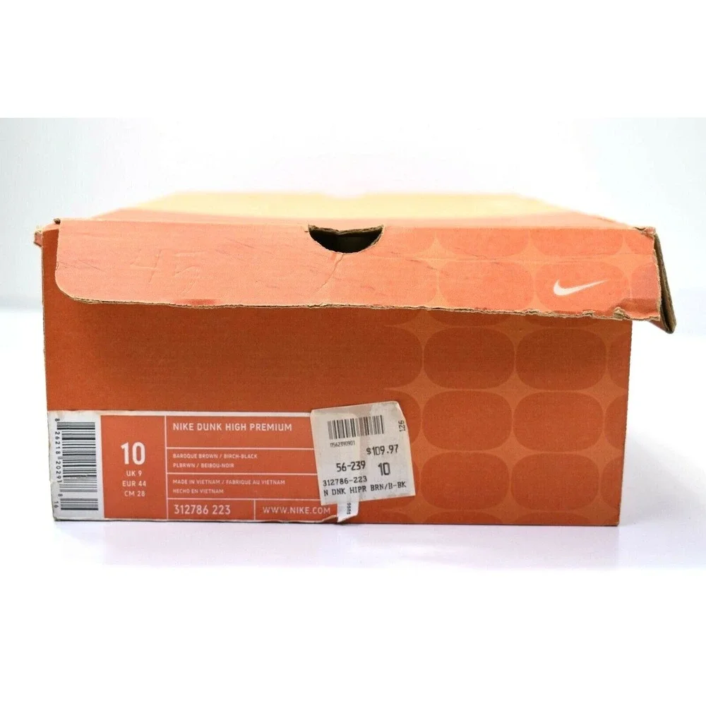 Vintage Nike Dunks High Premium Brown Black Shoes Sneakers Size 10 - 312786 223